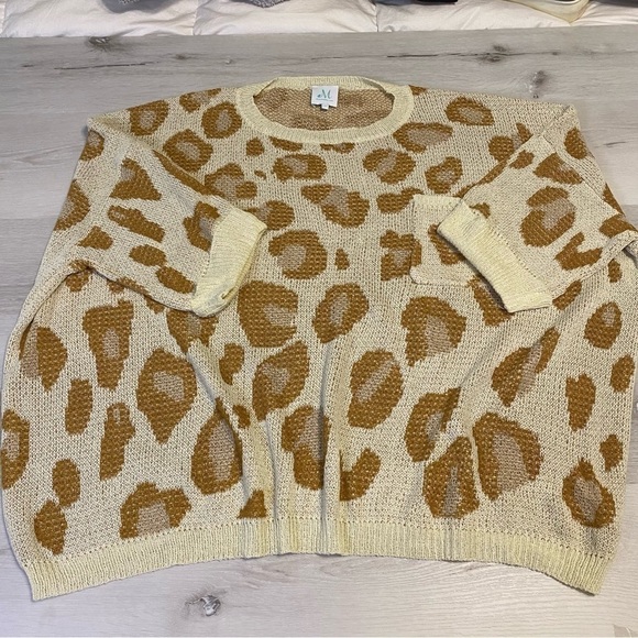 Shop The Mint Meet You There Mocha Brown Leopard Sweater, Size Medium - Picture 4 of 12